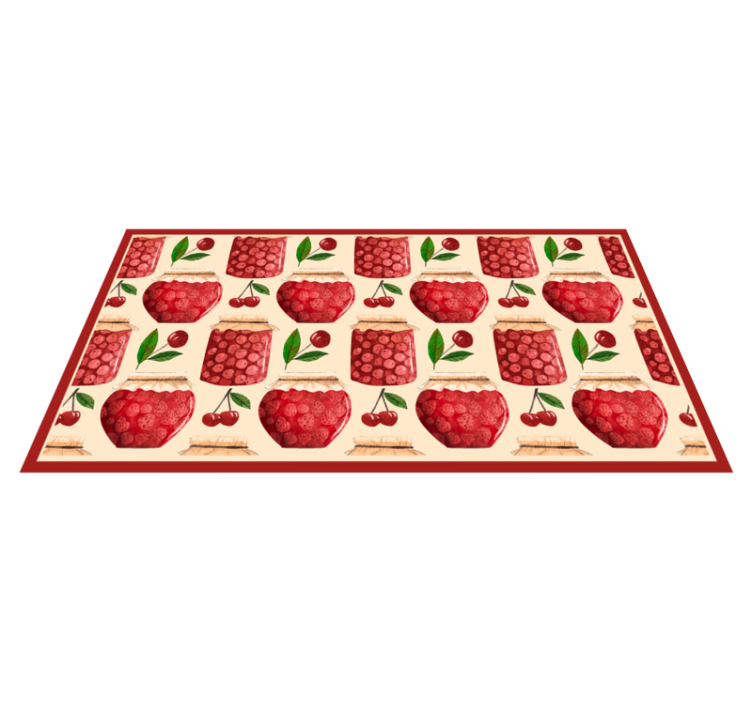 Cherry Jam Motif kitchen mat - TenStickers