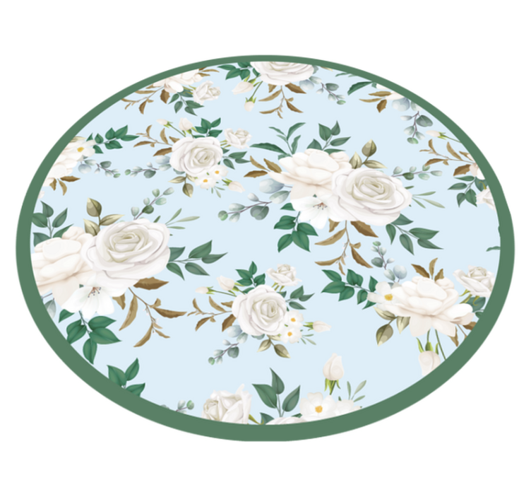 Botanical Round Arrangement floral rug - TenStickers