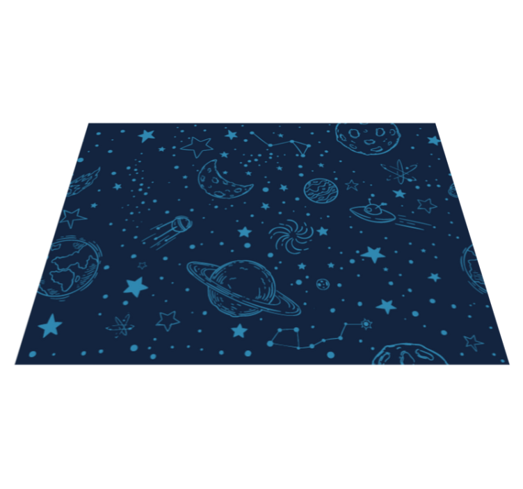 Space-Themed Illustration kids carpet - TenStickers