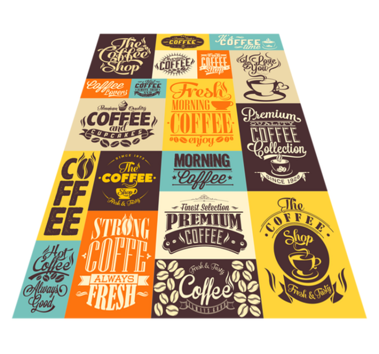 Coffee Typography Collection quote rug - TenStickers