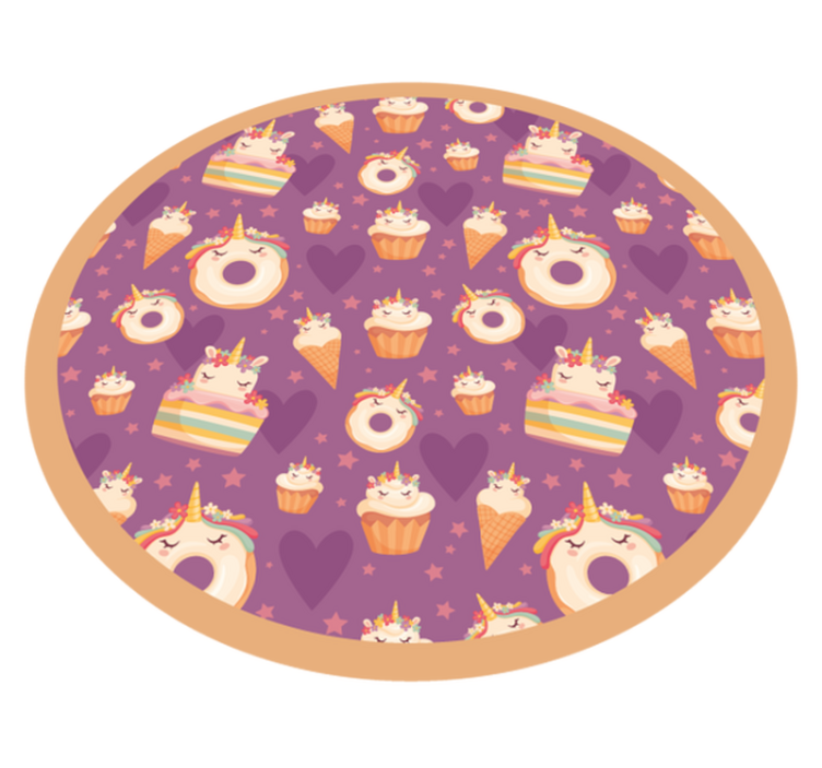 Unicorn Treats Round kids carpet - TenStickers