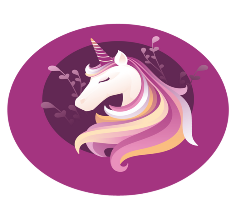 Unicorn Circular Motif kids carpet - TenStickers