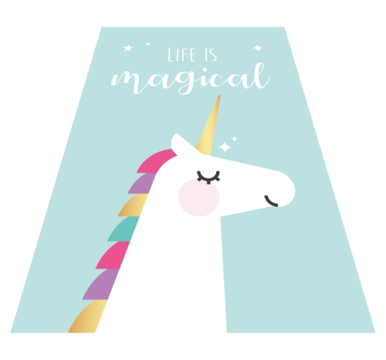 Unicorn Magical Phrase kids carpet - TenStickers