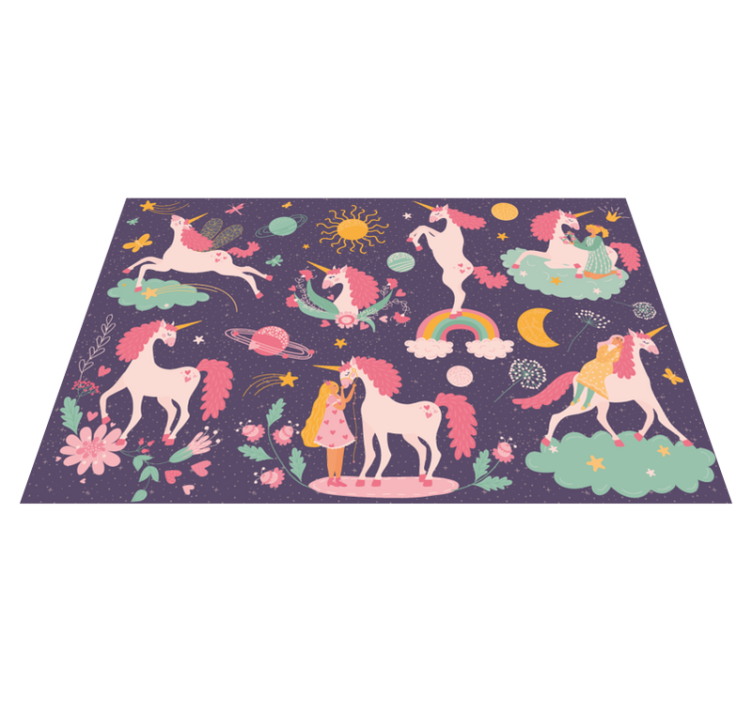 Enchanted Unicorns kids rug - TenStickers