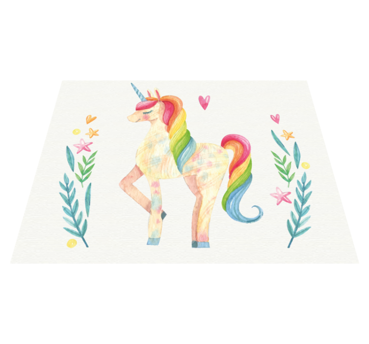 Pastel Unicorn kids carpet - TenStickers