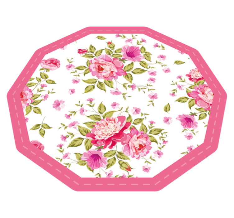 Botanical Octagon floral rug - TenStickers