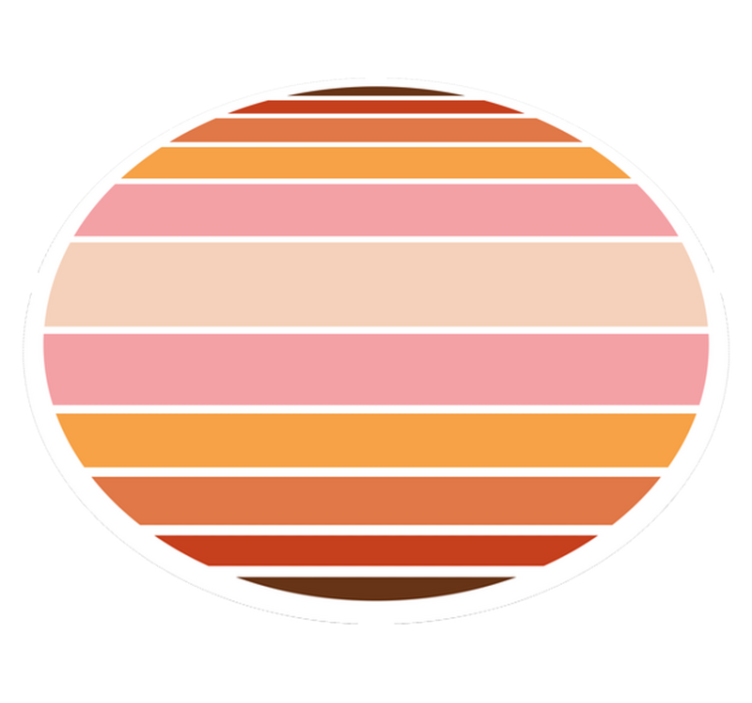 Striped Oval Design stripes rug - TenStickers