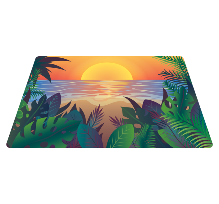 Tropical Sunset nature rug - TenStickers