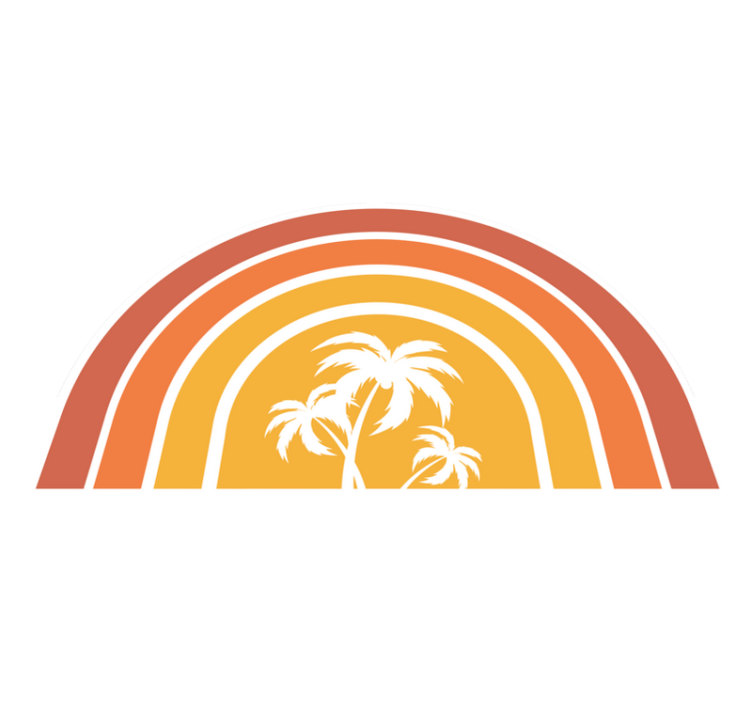 Tropical Sunset Emblem nature rug - TenStickers