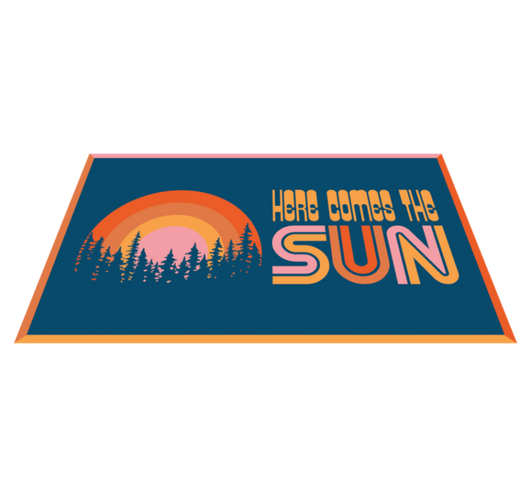 Sunrise Silhouette Scene quote rug - TenStickers