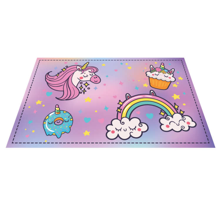 Unicorn Fantasy Theme kids rug - TenStickers