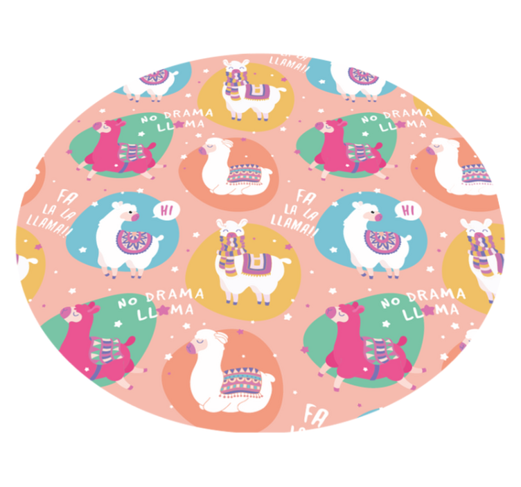 Lively Llama Circle kids rug - TenStickers