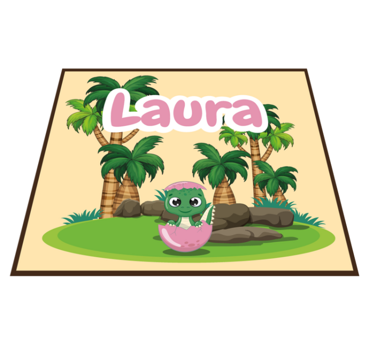 Personalized Dinosaur Scene custom floor mat - TenStickers