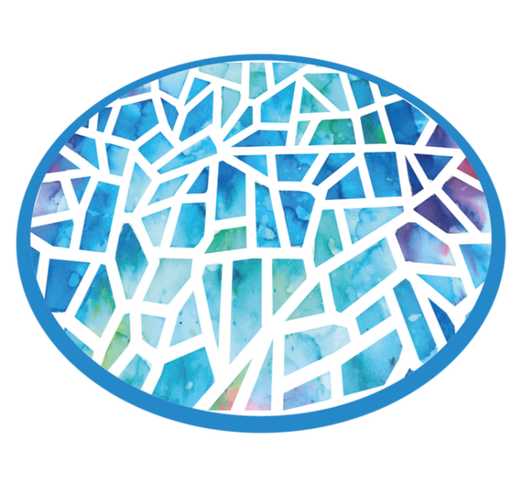 Watercolor Mosaic blue rug - TenStickers