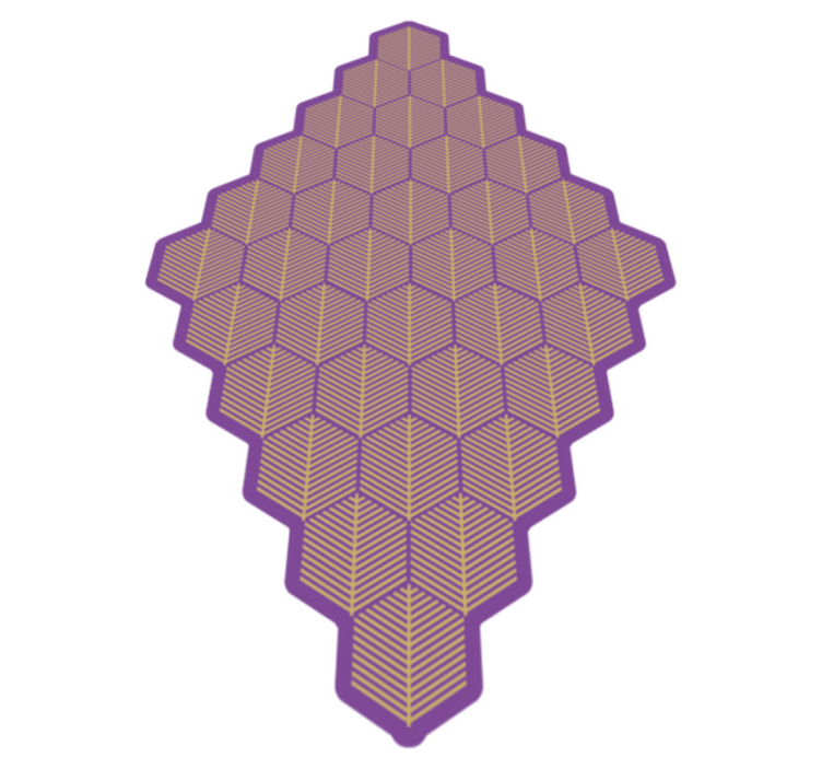 Abstract Purple Hexagons geometric rug - TenStickers