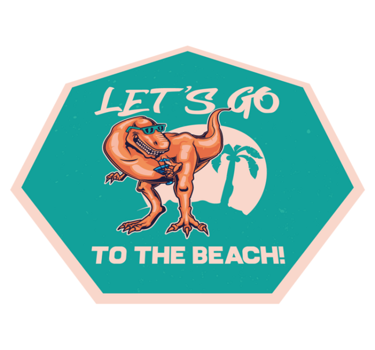 Beach Dinosaur Fun animal mat - TenStickers