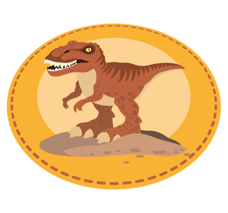 Dinosaur Round Rug kids carpet - TenStickers