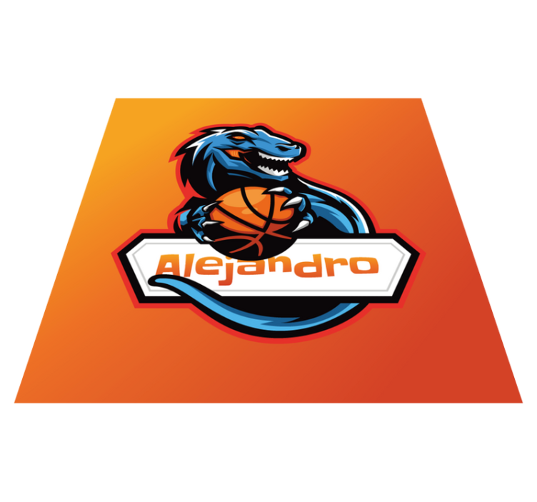 Basketball Dinosaur custom floor mat - TenStickers