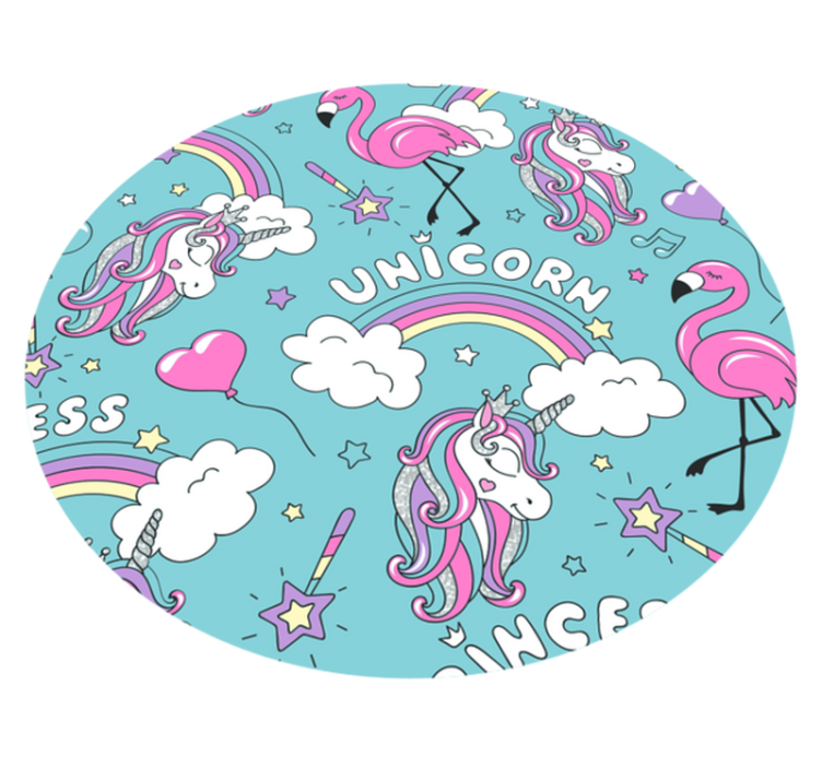 Unicorn Fantasy Circle kids rug - TenStickers