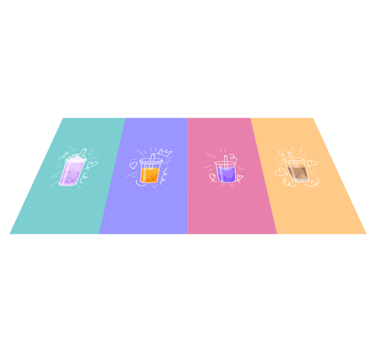 Beverage Doodle Squares quote rug - TenStickers