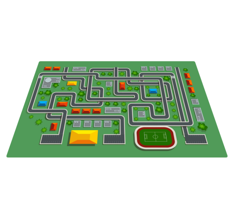 City Roadway Design road map rug - TenStickers