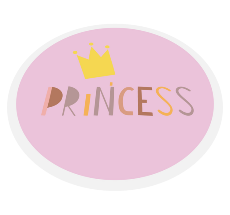 Circular Princess Crown nursery rug - TenStickers