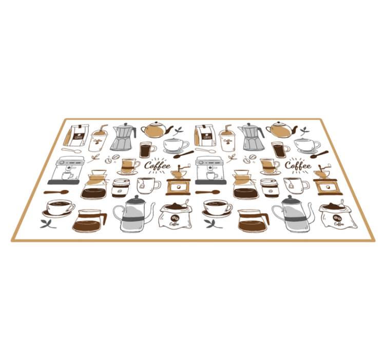 Coffee Essentials kitchen mat - TenStickers