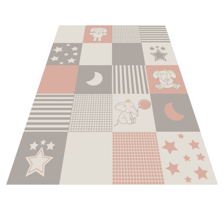 Patchwork Elephant Playground kids carpet - TenStickers