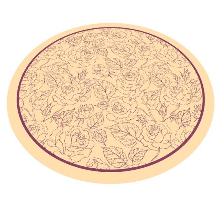 Rose Pattern Round floral rug - TenStickers