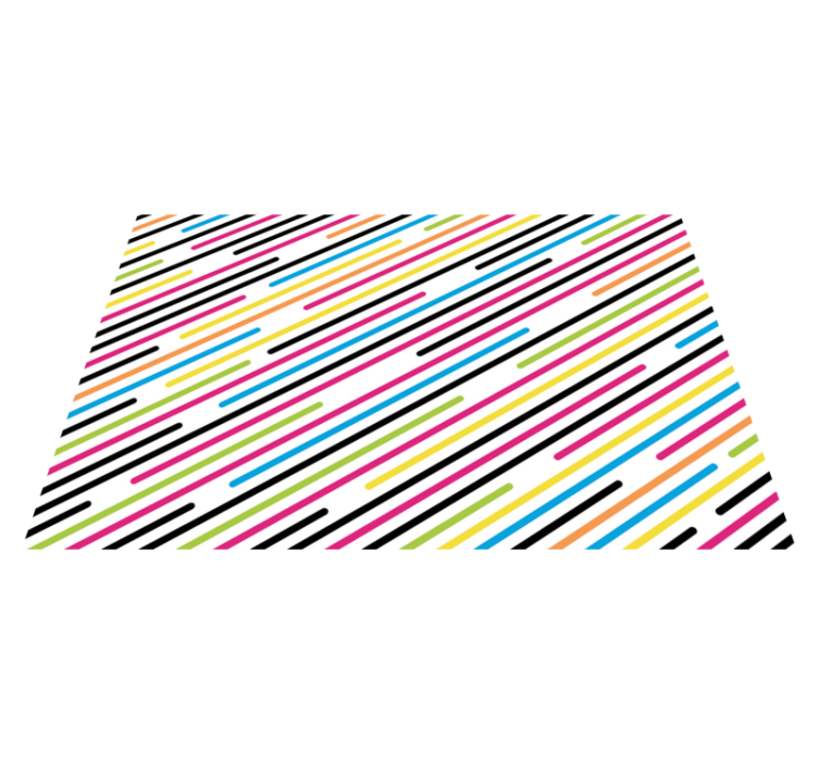 Vibrant Slanted Lines stripes rug - TenStickers