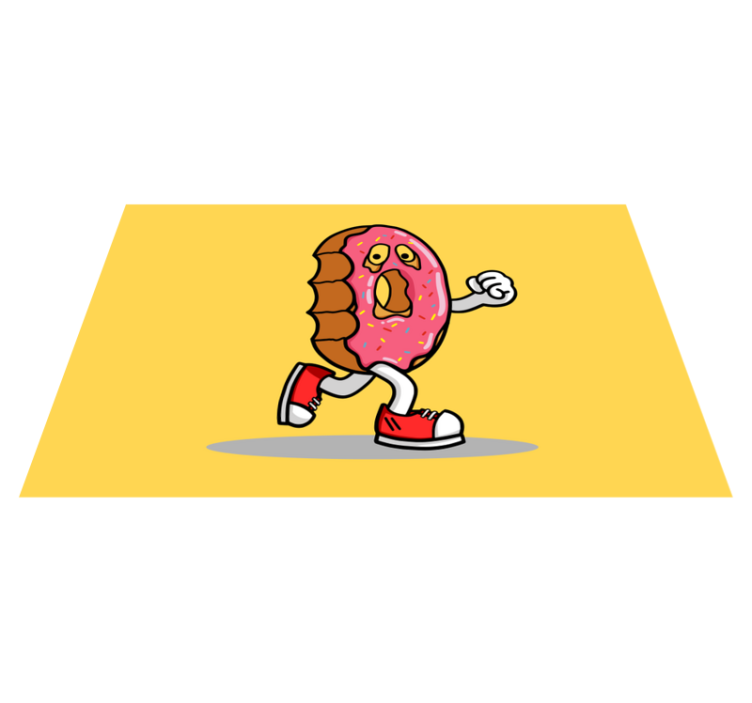 Doughnut zombie brain teen vinyl rug - TenStickers