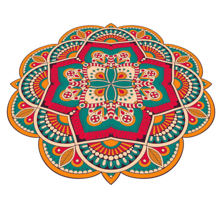 Lively colorful design mandala rug - TenStickers