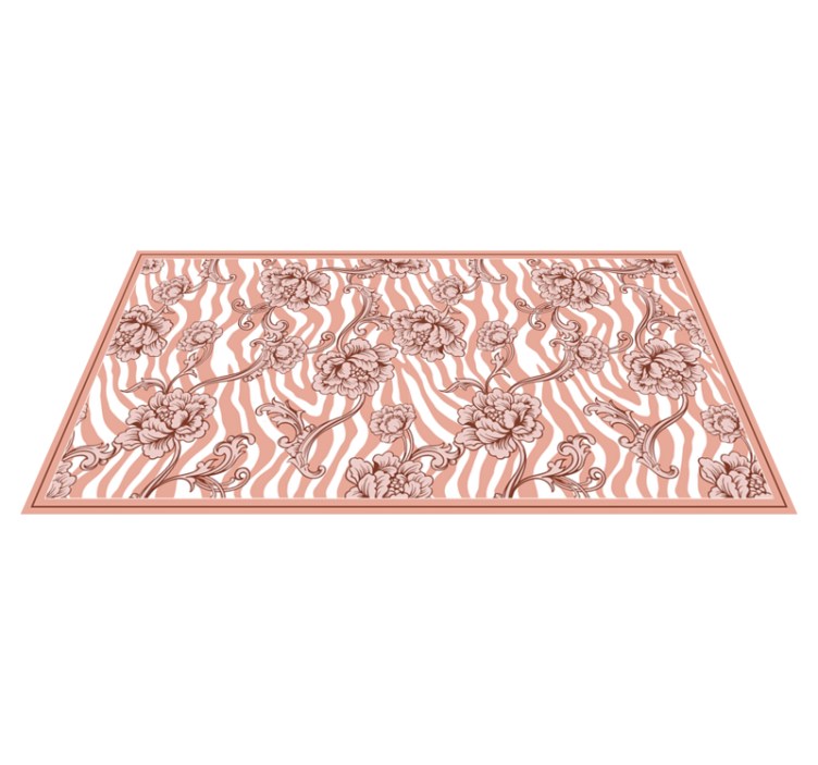 Zebra floral fusion bedroom carpet - TenStickers