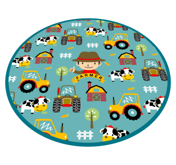 Farmer Fun Pattern kids rug - TenStickers