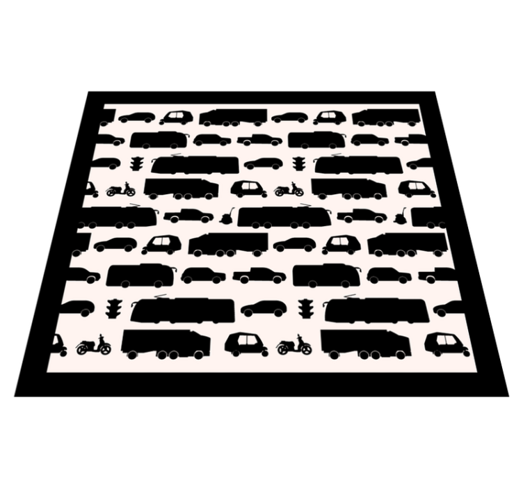 Vehicle Silhouettes road map rug - TenStickers