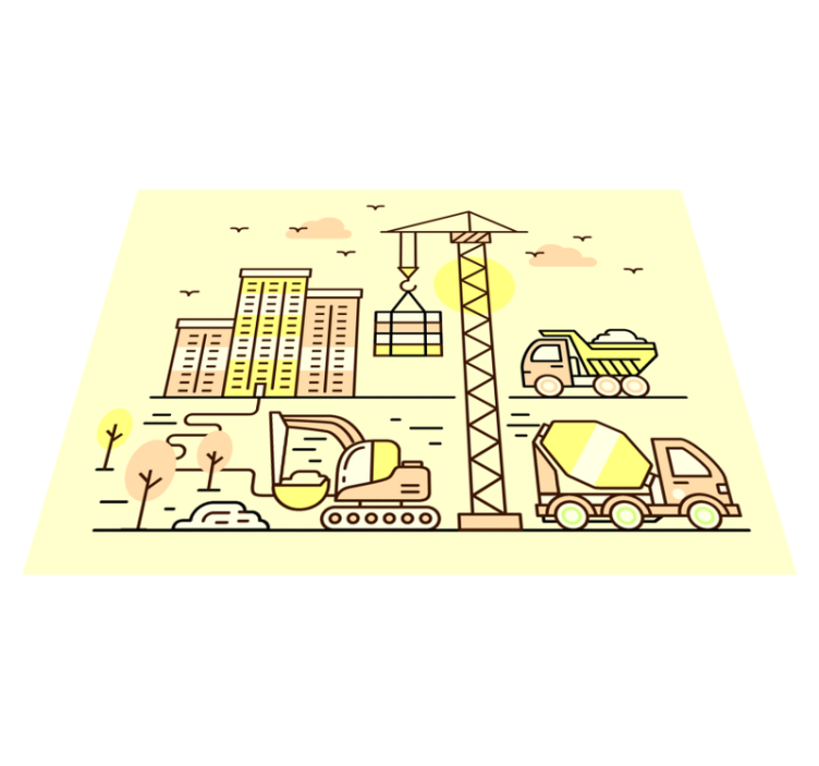Urban Construction kids rug - TenStickers