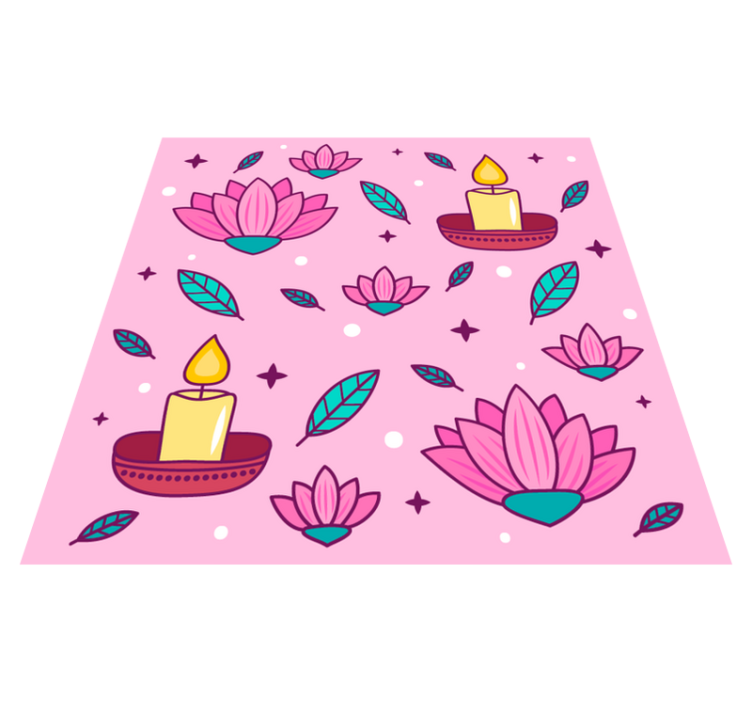 Lotus Blossom Ambience floral rug - TenStickers