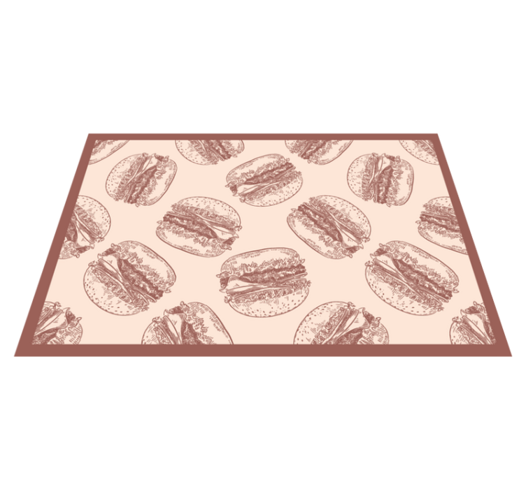 Burger Illustrations animal mat - TenStickers