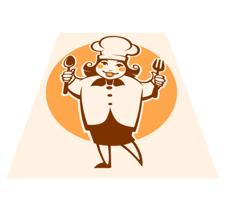 Cheerful Chef Silhouette kitchen mat - TenStickers