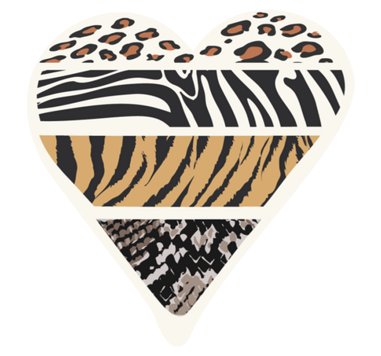 Safari Heart animal print rug - TenStickers