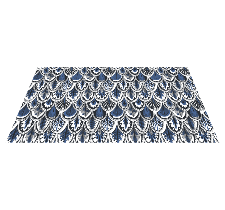 Peacock Tail Pattern tile carpet - TenStickers