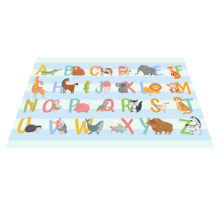 Alphabet Animal Parade kids rug - TenStickers