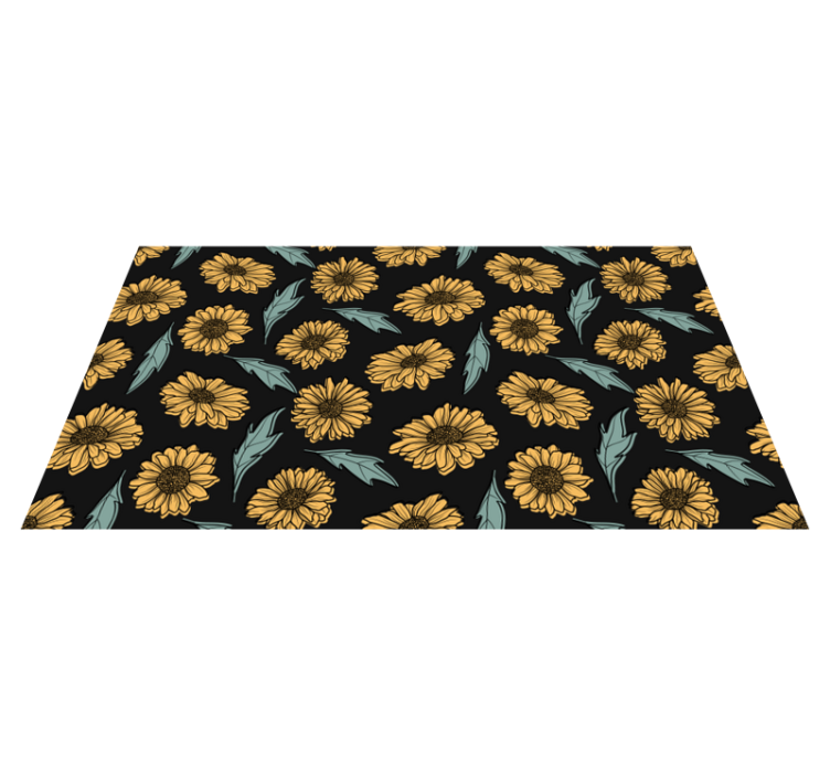 Sunflower Bloom Elegance floral rug - TenStickers