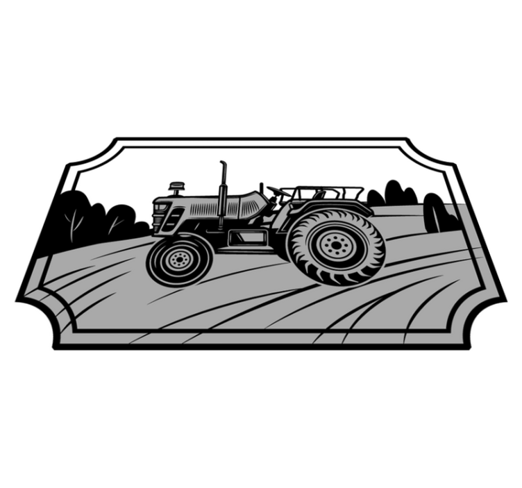 Monochrome Tractor kids rug - TenStickers