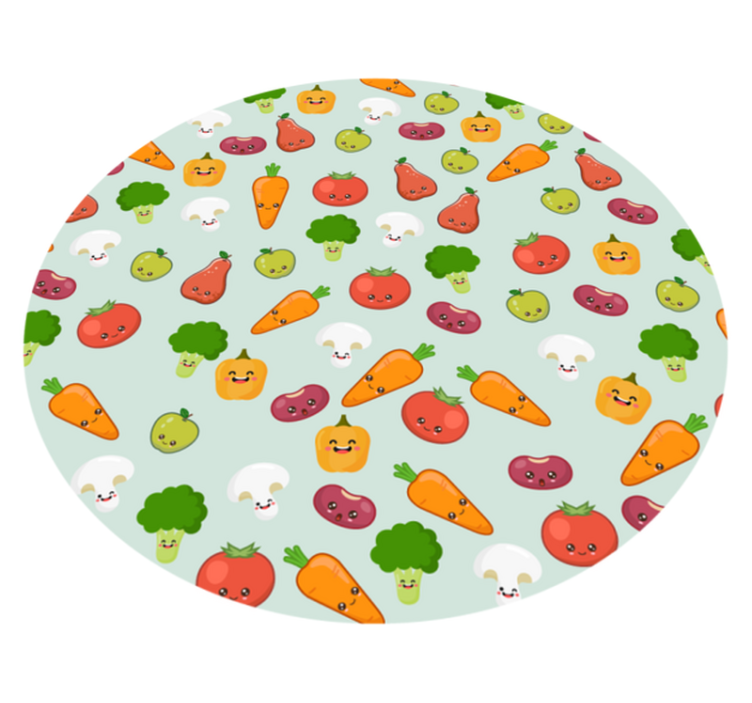 Cheerful Veggie Pattern nursery rug - TenStickers