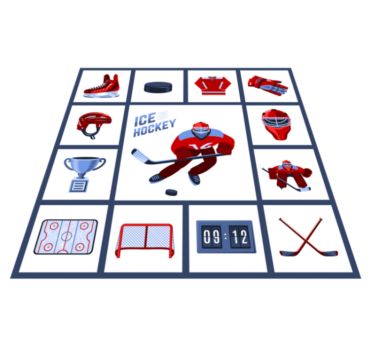 Ice Hockey Objects game mat - TenStickers