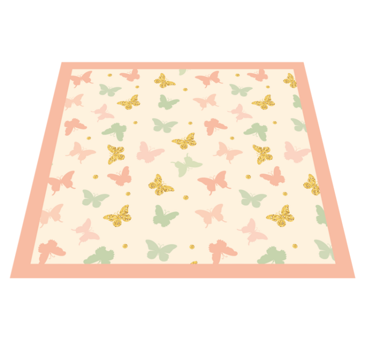 Butterfly Pastels nursery rug - TenStickers