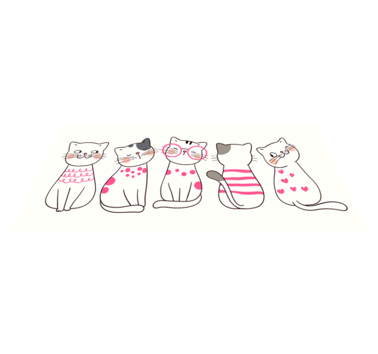 Playful Cat Illustrations kids rug - TenStickers