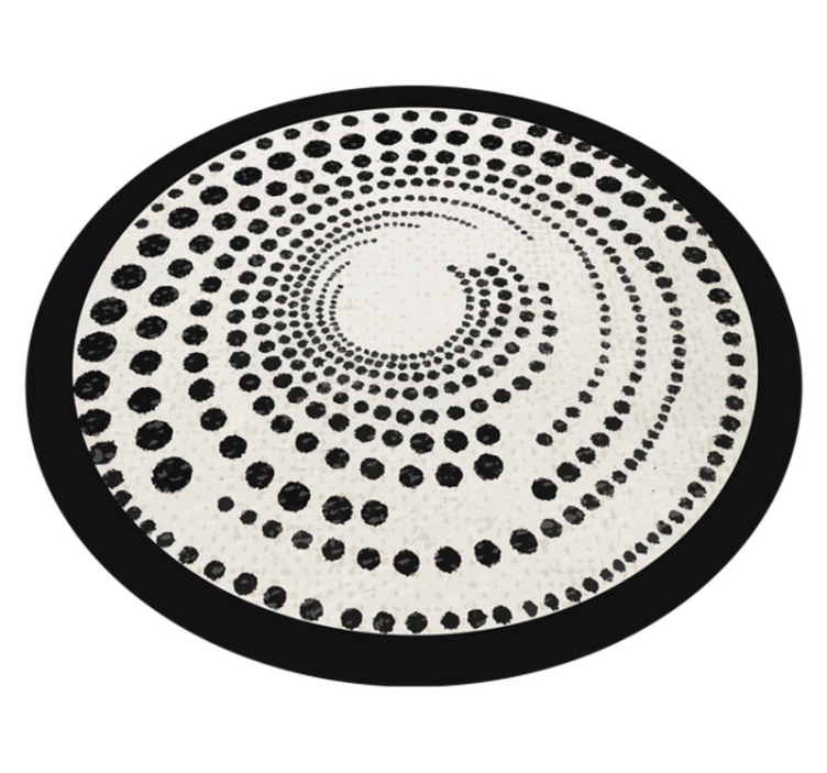 Polka dot broken circle geometric rug - TenStickers