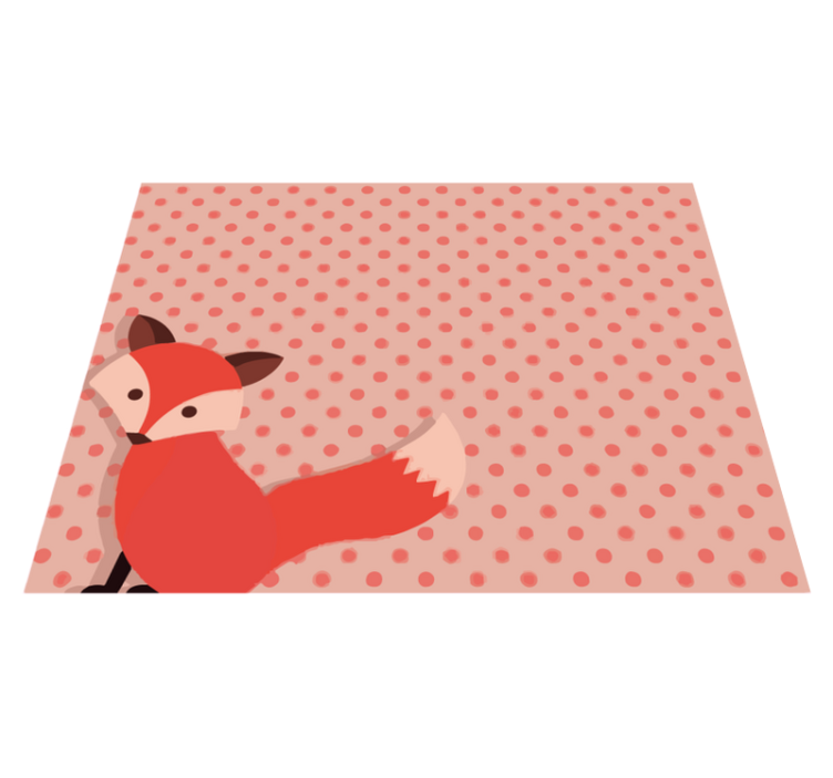 Fox Polka Dots kids carpet - TenStickers